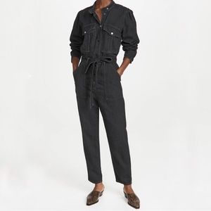 Veronica Beard Annie Jumsuit Dark Denim Washed Onyx Coveralls Utilitarian